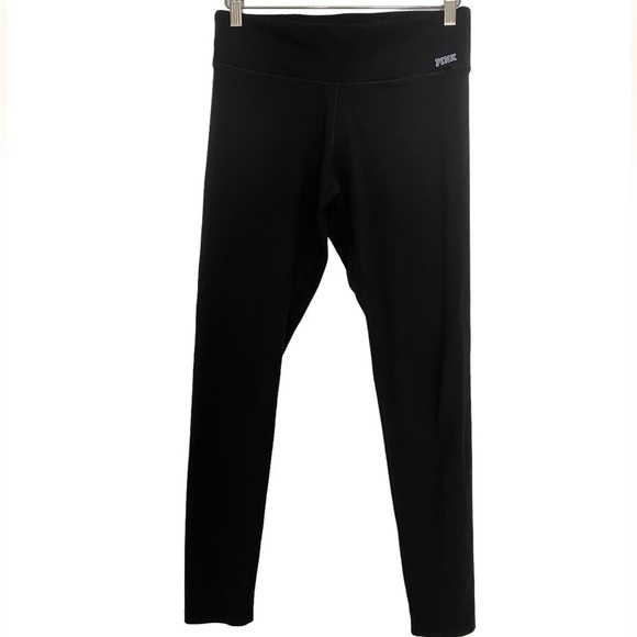 PINK BY VICTORIA’S SECRET ULTIMATE BLACK LEGGINGS SIZE MEDIUM - Picture 1 of 3